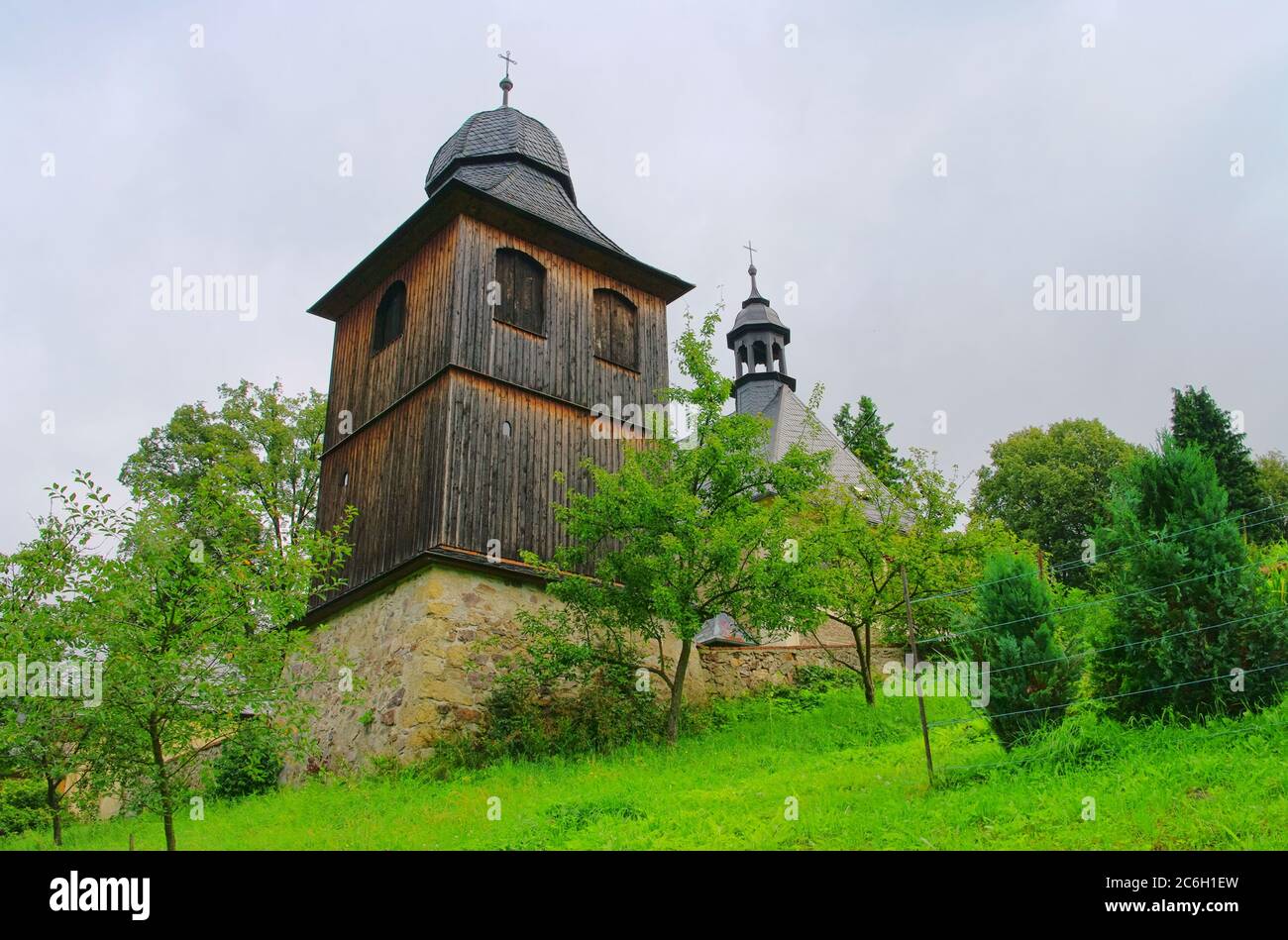 Krystofovo Udoli wooden church Stock Photo