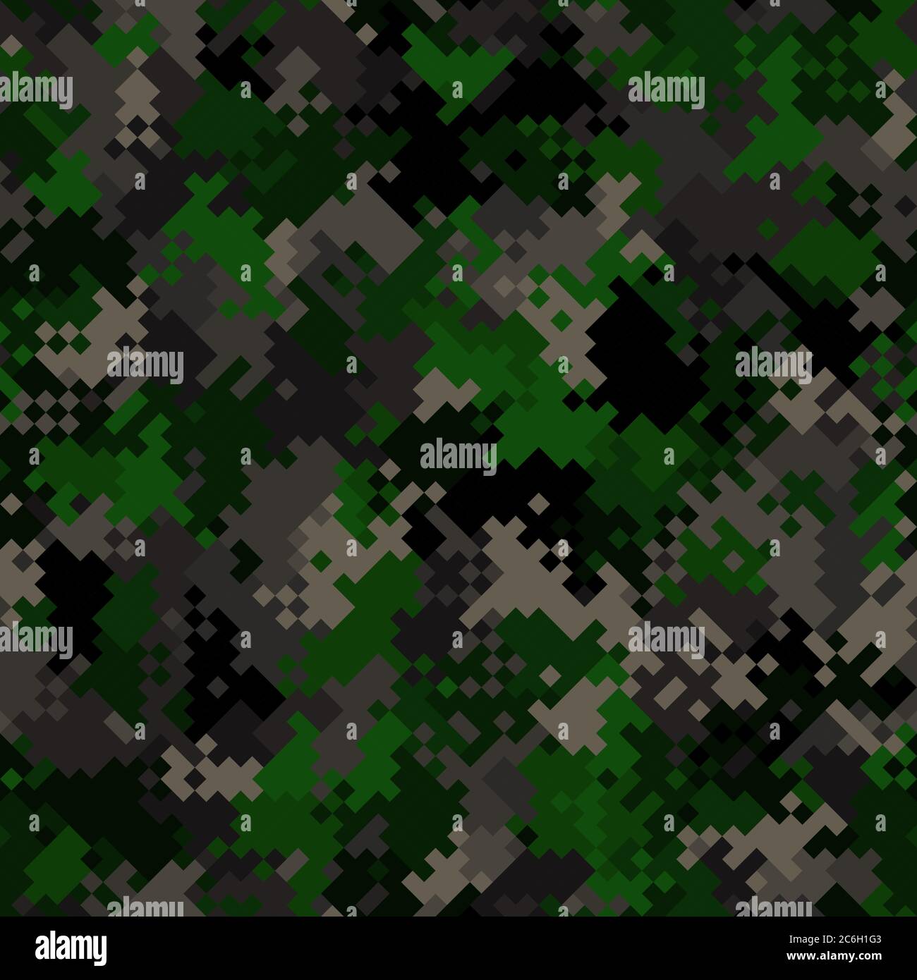 Seamless digital woodland pixel camo texture vector for army textile ...