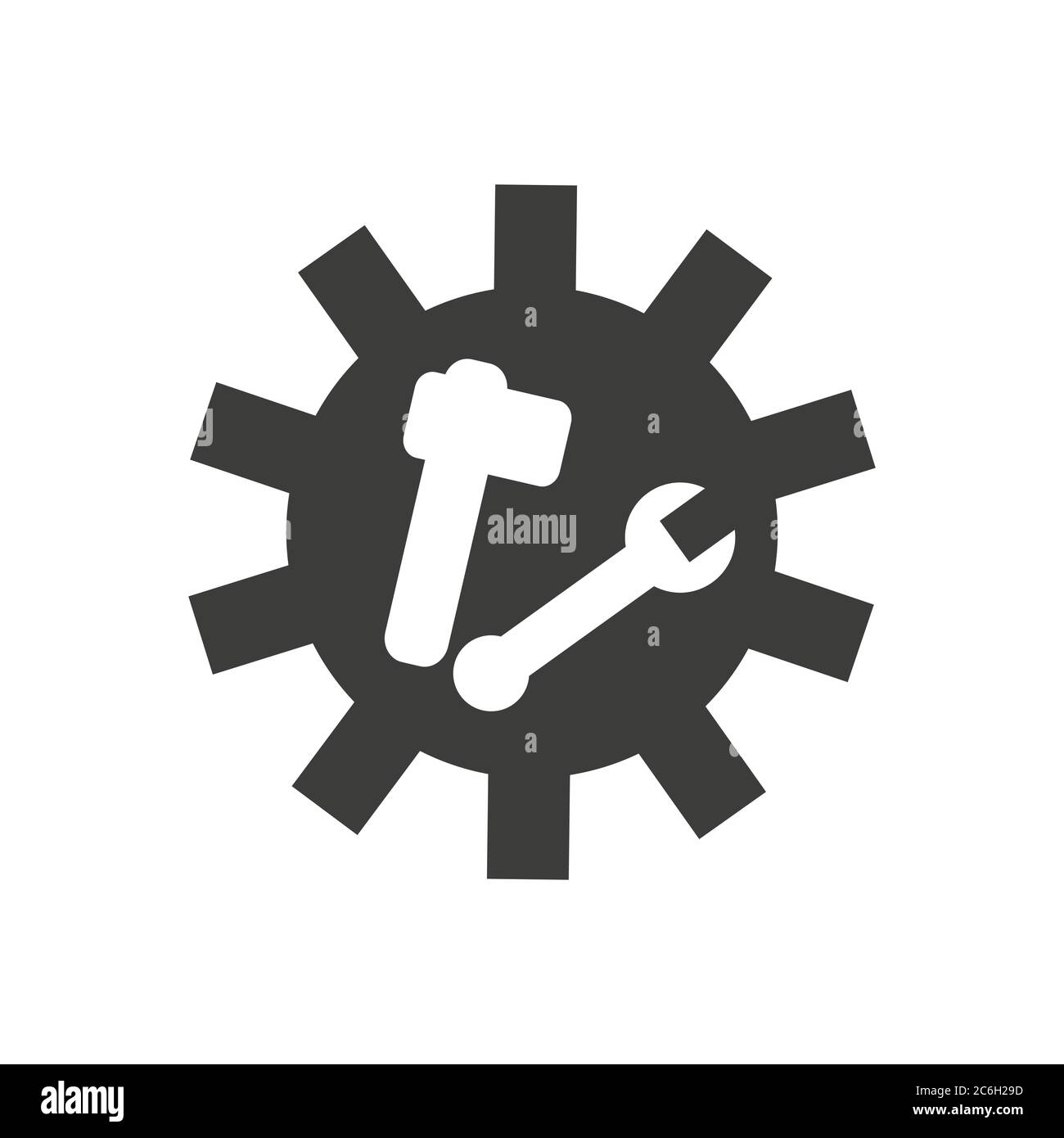 hammer and spanner on a white backround EPS 10 Stock Vector