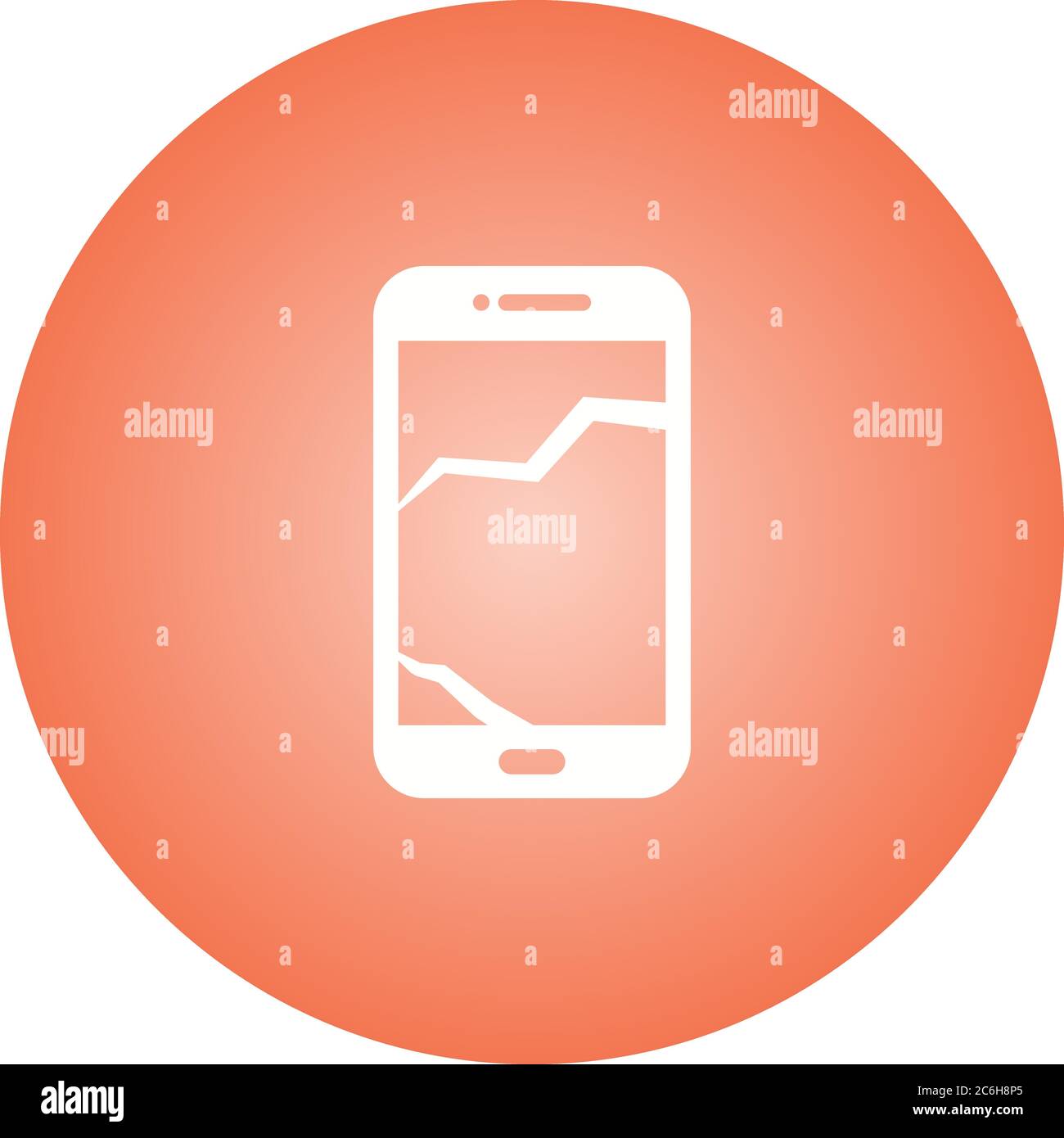 Unique Broken Cell Phone Vector Glyph Icon Stock Vector