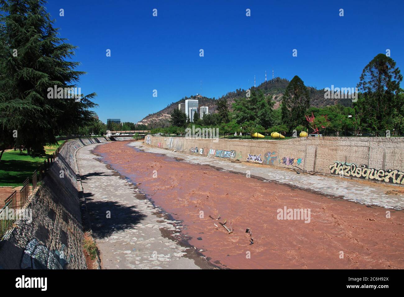 Mapocho River in Santiago, Chile Stock Photo - Alamy