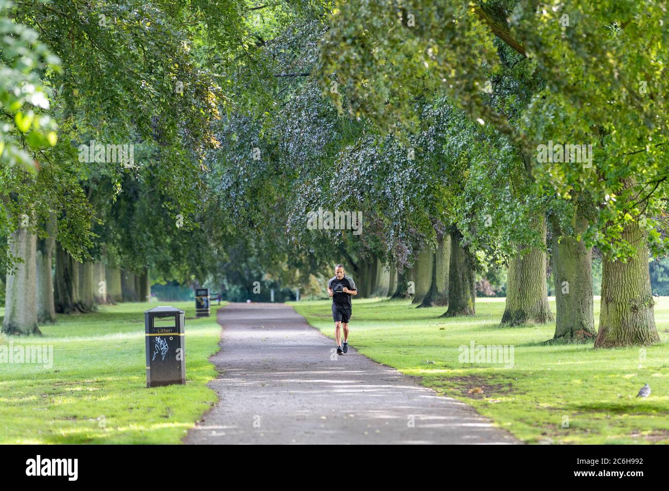 UK Weather, Northampton, 10th July 2020. People out getting there morning exercise now the rain has stopped and the sun has come out. Credit: Keith J Smith/Alamy Live News Stock Photo