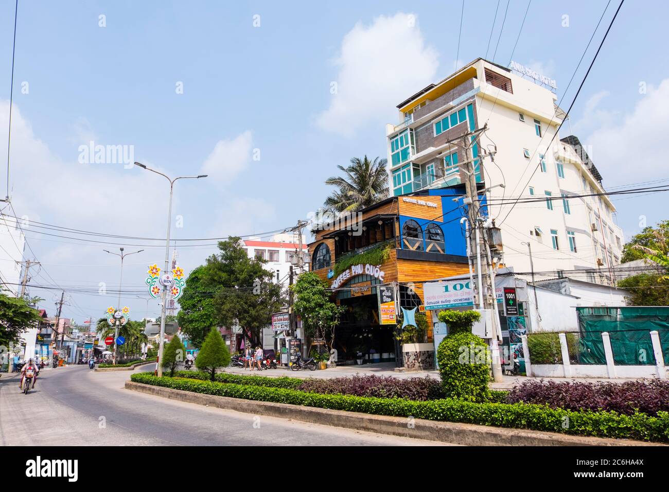 Duong Tran Hung Dao, main street, at Long Beach, Duong Dong, Phu Quoc, Vietnam, Asia Stock Photo
