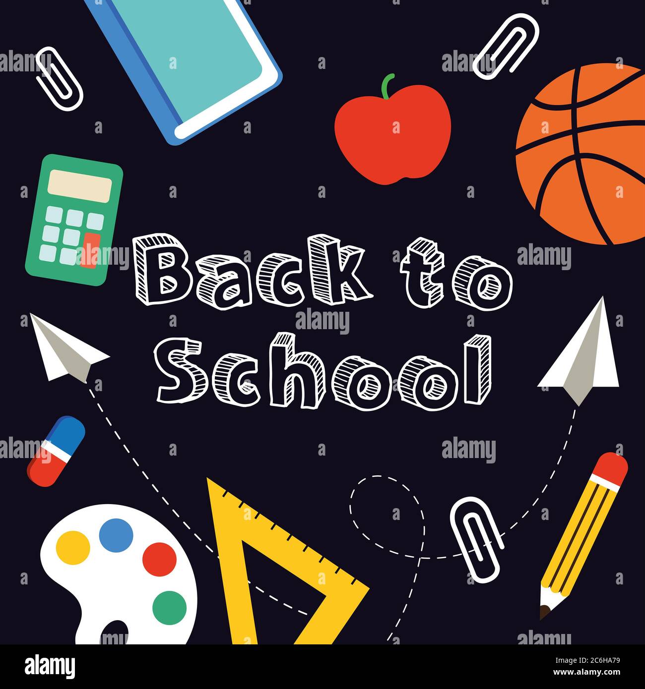 Back to School banner. Vector illustration. Stock Photo