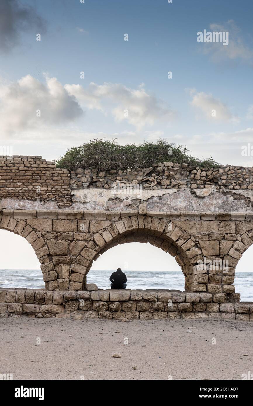 Israel, Caesarea Aqueduct built by the Romans was the water source to