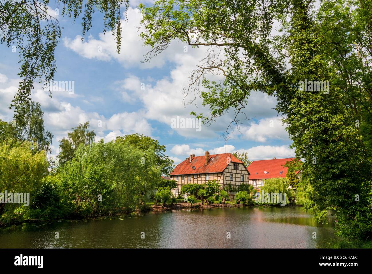 Salzwedel eine Kleinstadt in Sachsen-Anhalt, bekannt durch ihren Baumkuchen und die Fachwerk Architektur Stock Photo