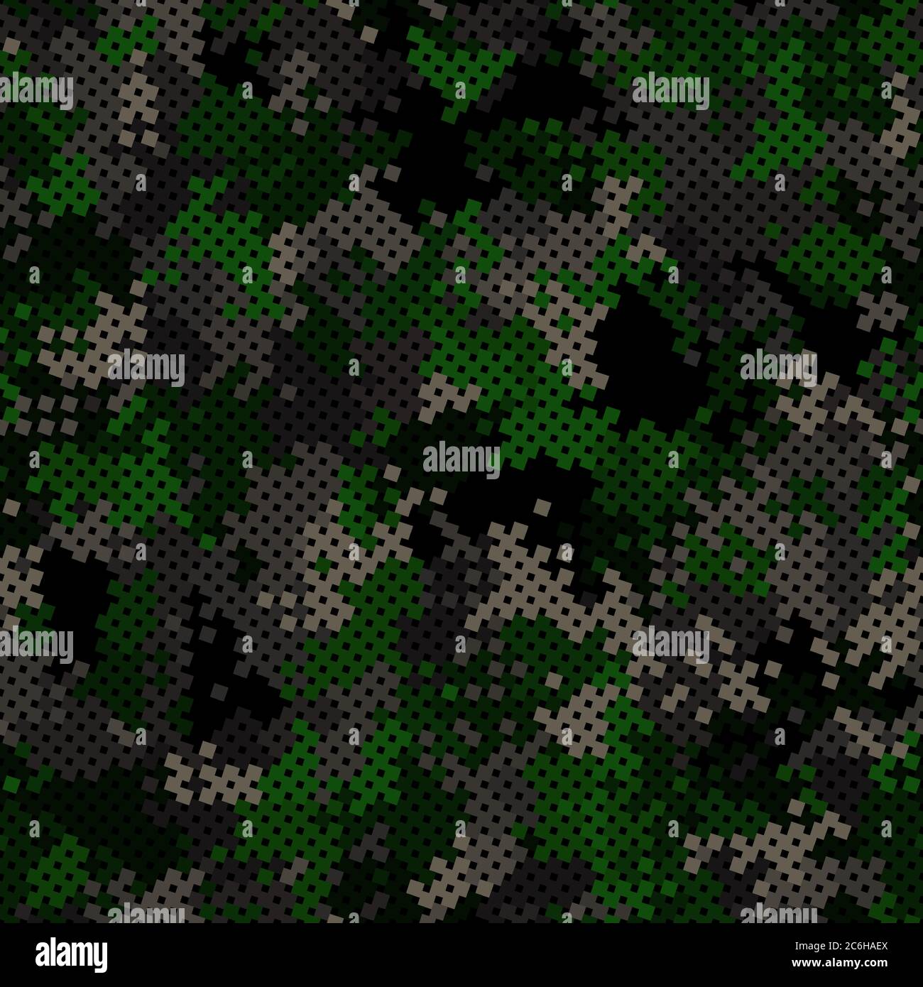 Seamless digital woodland pixel camo texture vector for army textile ...