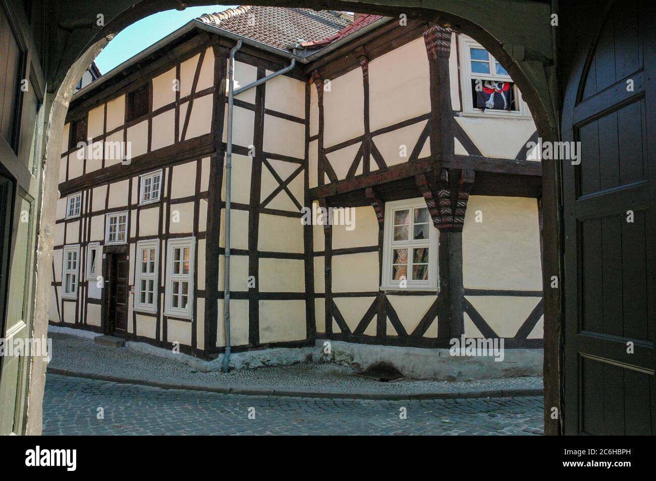 Salzwedel eine Kleinstadt in Sachsen-Anhalt, bekannt durch ihren Baumkuchen und die Fachwerk Architektur Stock Photo