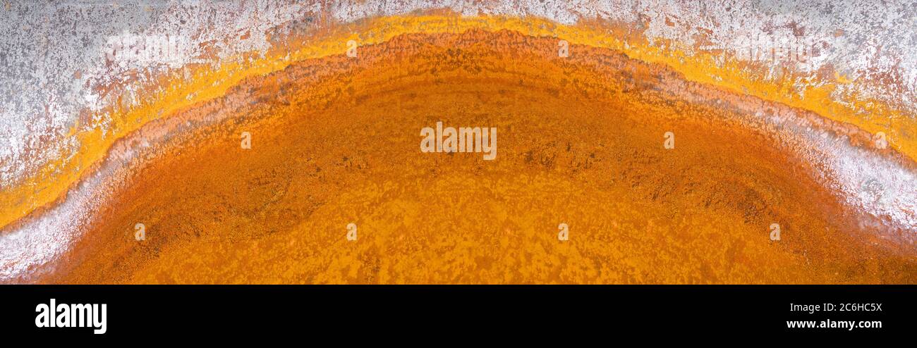 Abstract semicircle pattern of orange rust Stock Photo