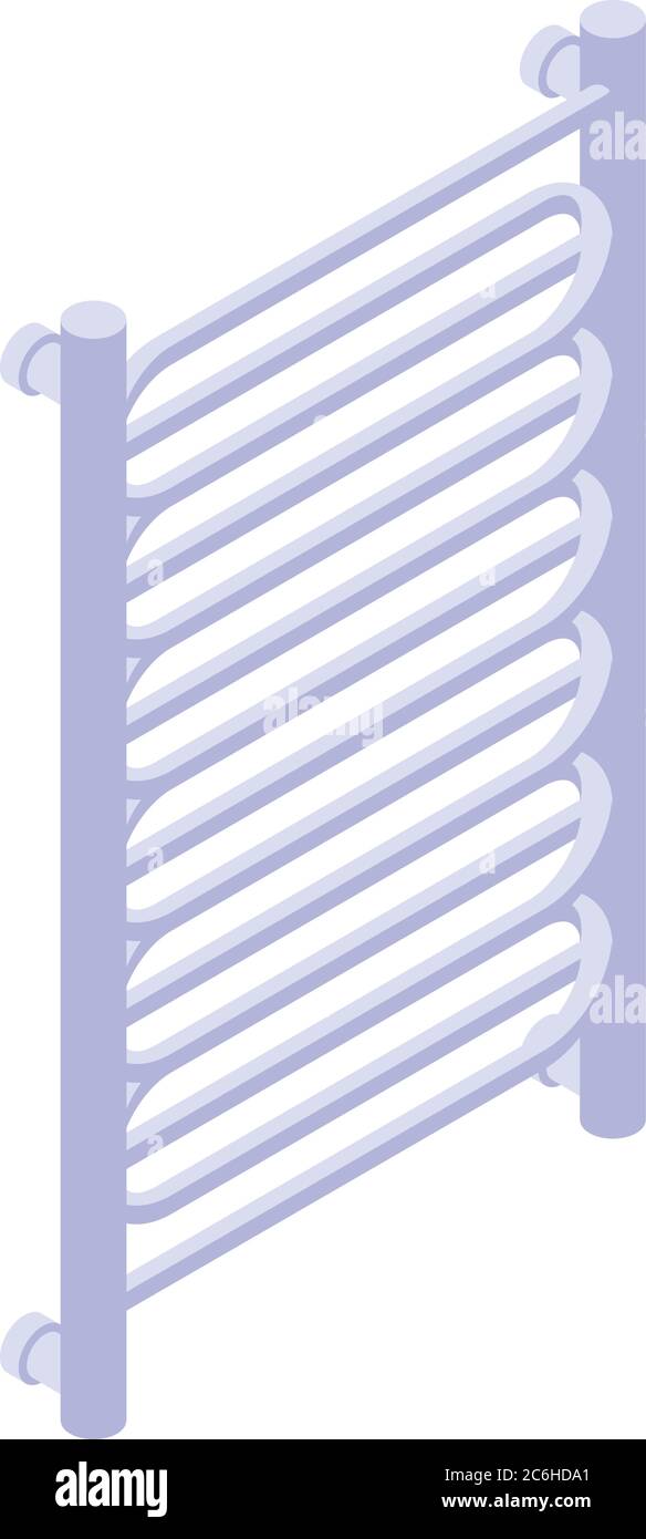 Heated towel rail system icon, isometric style Stock Vector
