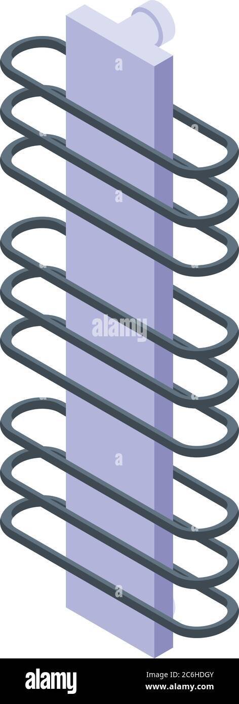 Care heated towel rail icon, isometric style Stock Vector