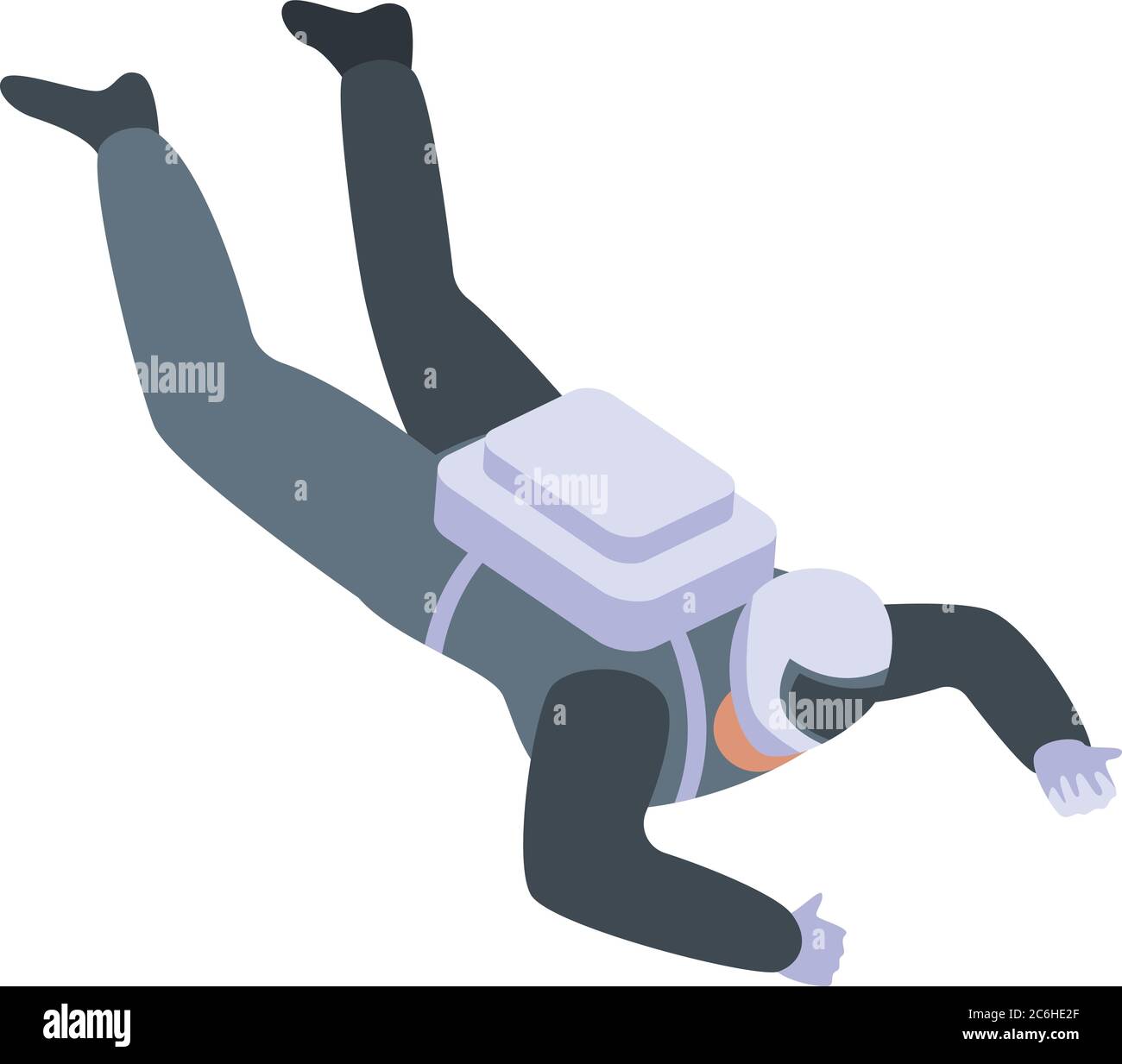 Skydiving icon, isometric style Stock Vector