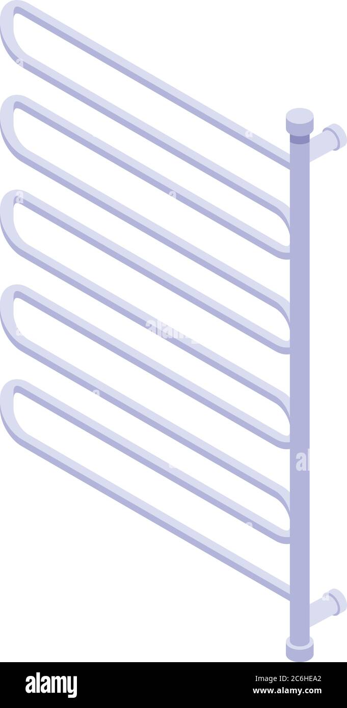 Heated towel rail icon, isometric style Stock Vector