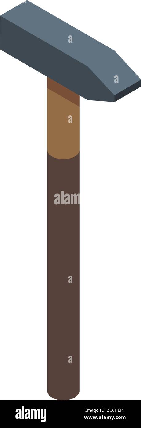 Protective glass hammer icon, isometric style Stock Vector