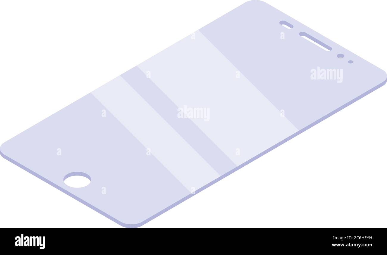 Resistant protective glass icon, isometric style Stock Vector