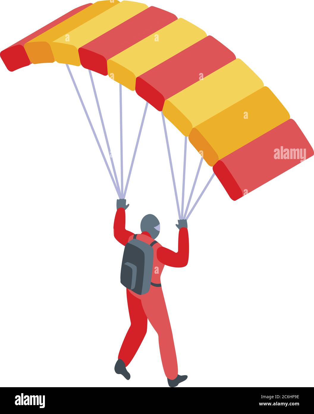 Parachuter icon, isometric style Stock Vector