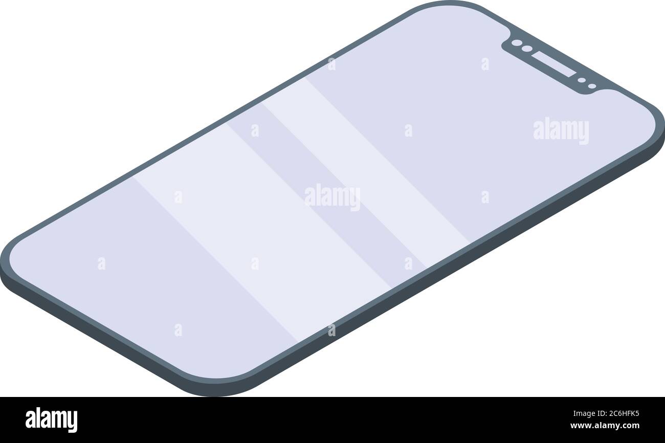 Strong protective glass icon, isometric style Stock Vector