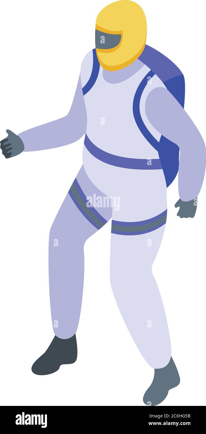 Skydiver icon, isometric style Stock Vector