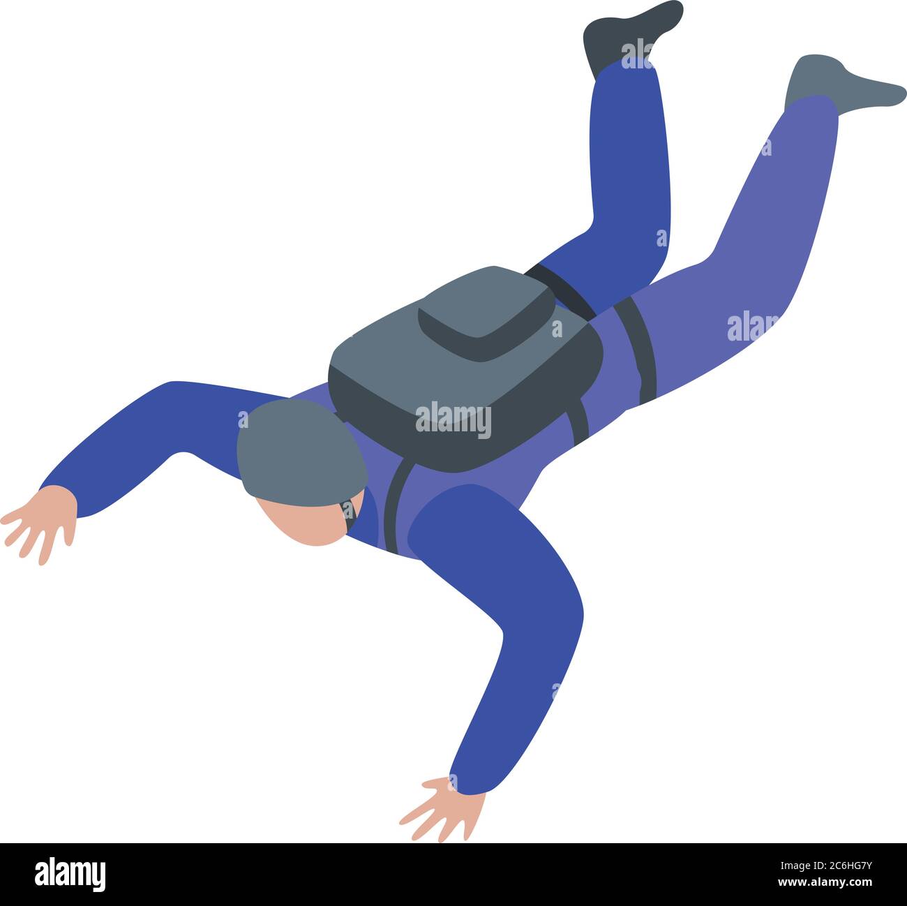Air skydiver fall icon, isometric style Stock Vector