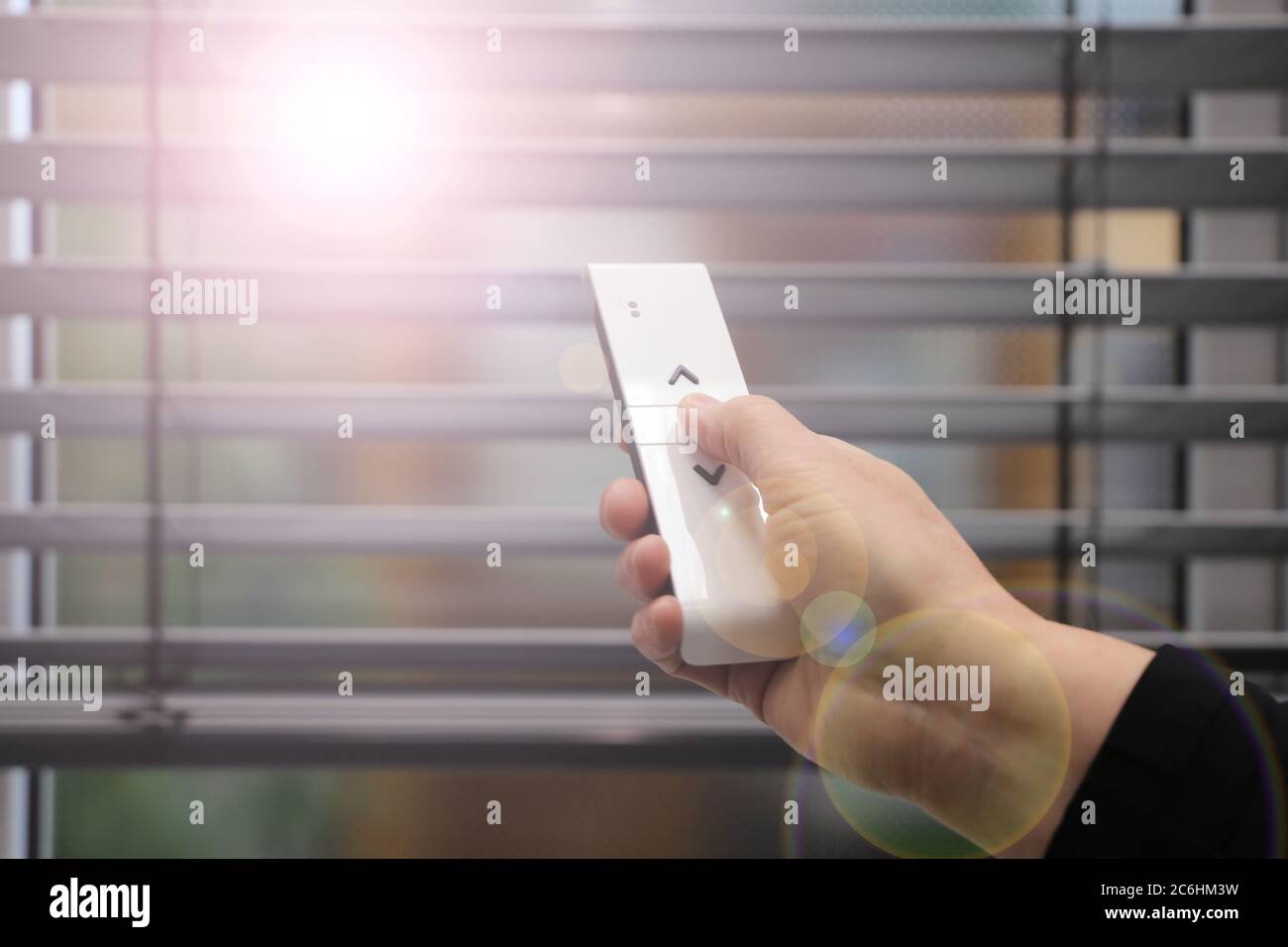 blind with remote control Stock Photo Alamy