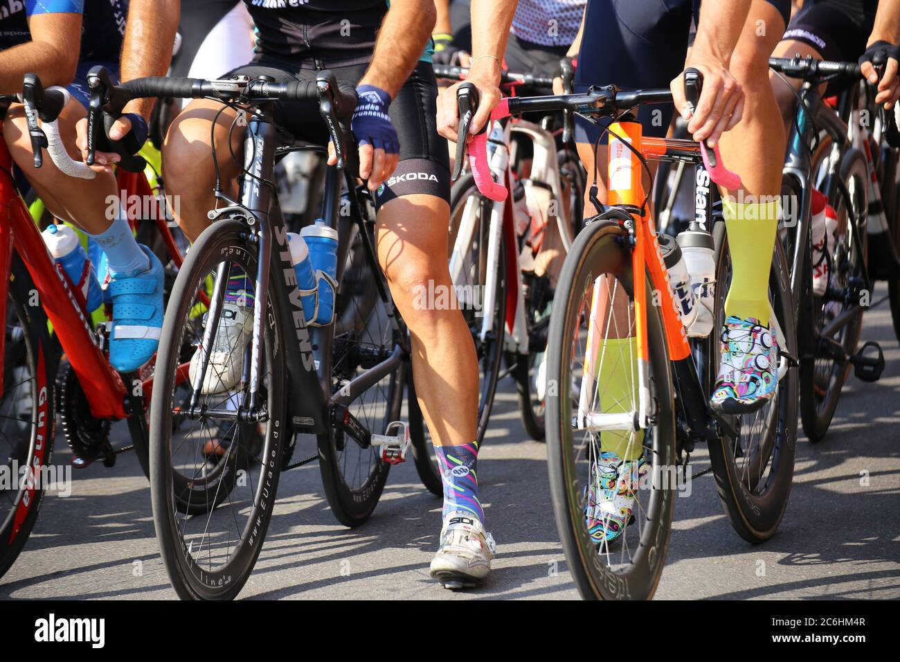 Detaild view of a cycle race (Mutterstadt, Germany) editorial use only Stock Photo