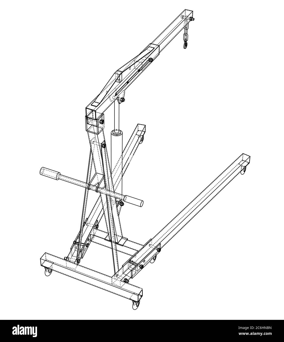 Engine hoist outline. 3D illustration Stock Photo Alamy