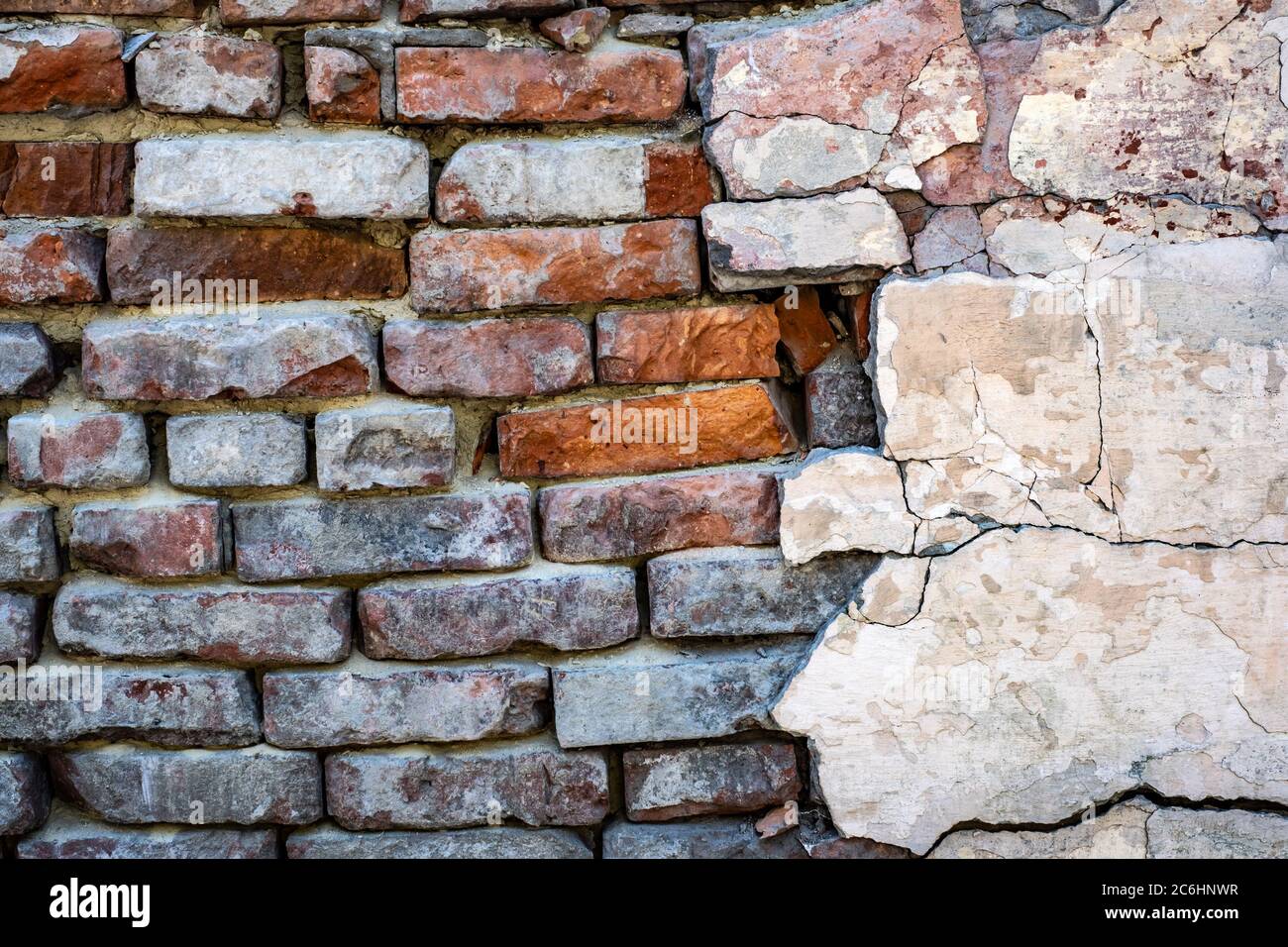Background of grunge dirty old brick stone wall Stock Photo