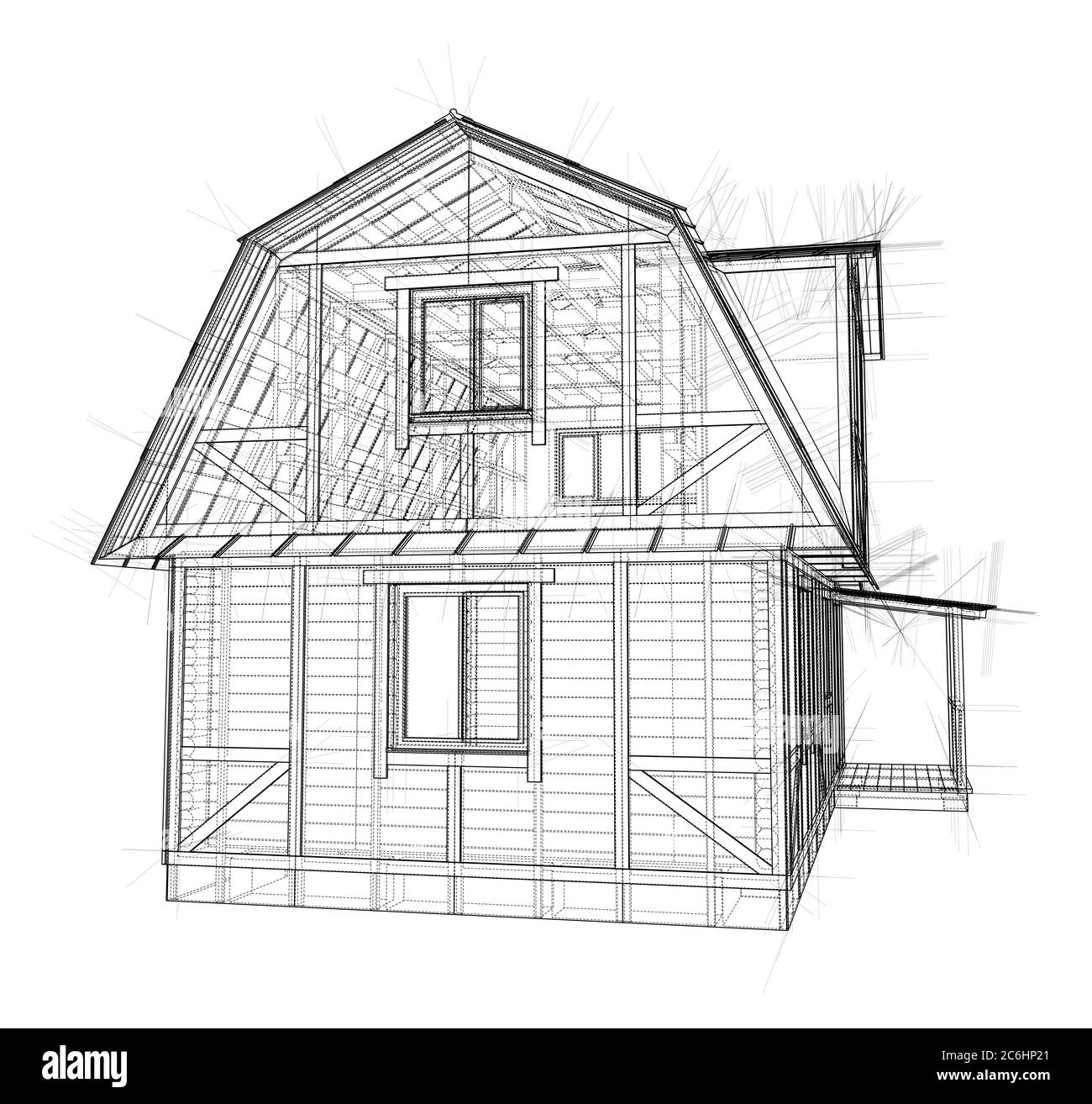 House sketch roof Black and White Stock Photos & Images - Alamy