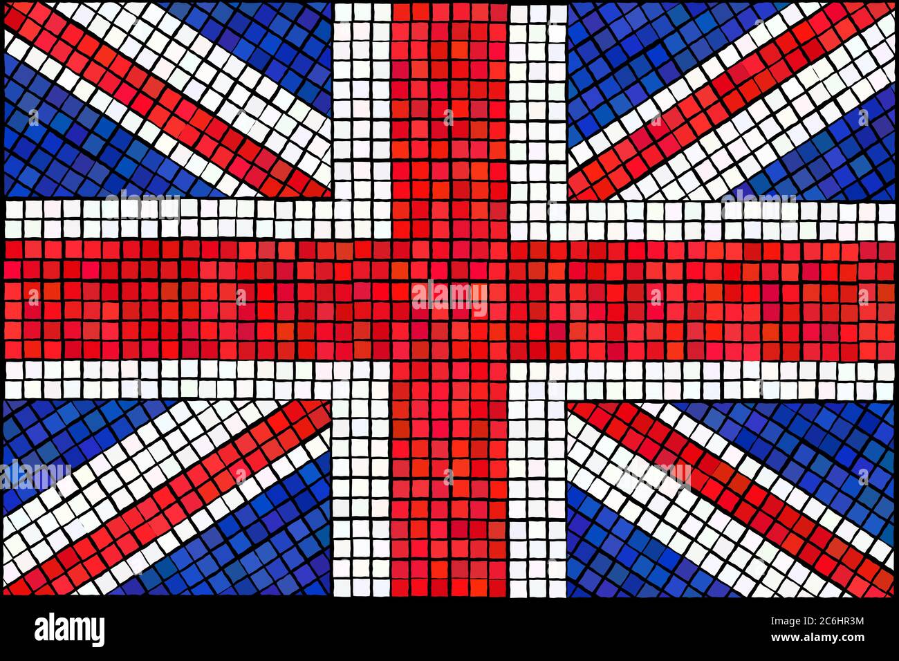 A Union Jack flag made from mosaic tiles. EPS10 vector format Stock