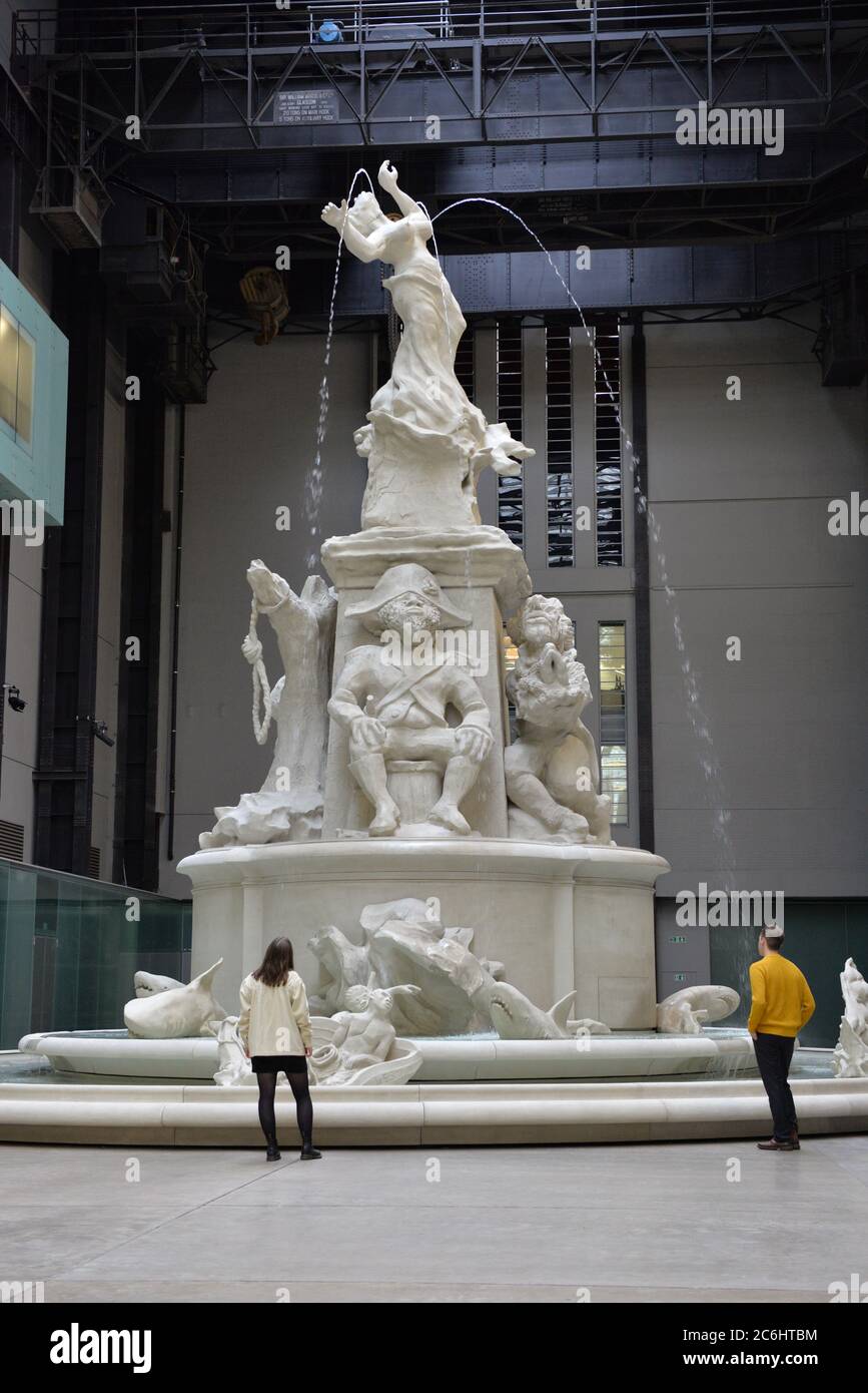 Tate Modern today 30.9.19 unveils a monumental 13-metre-high fountain created by Kara Walker. Best known for her provocative and candid investigations Stock Photo