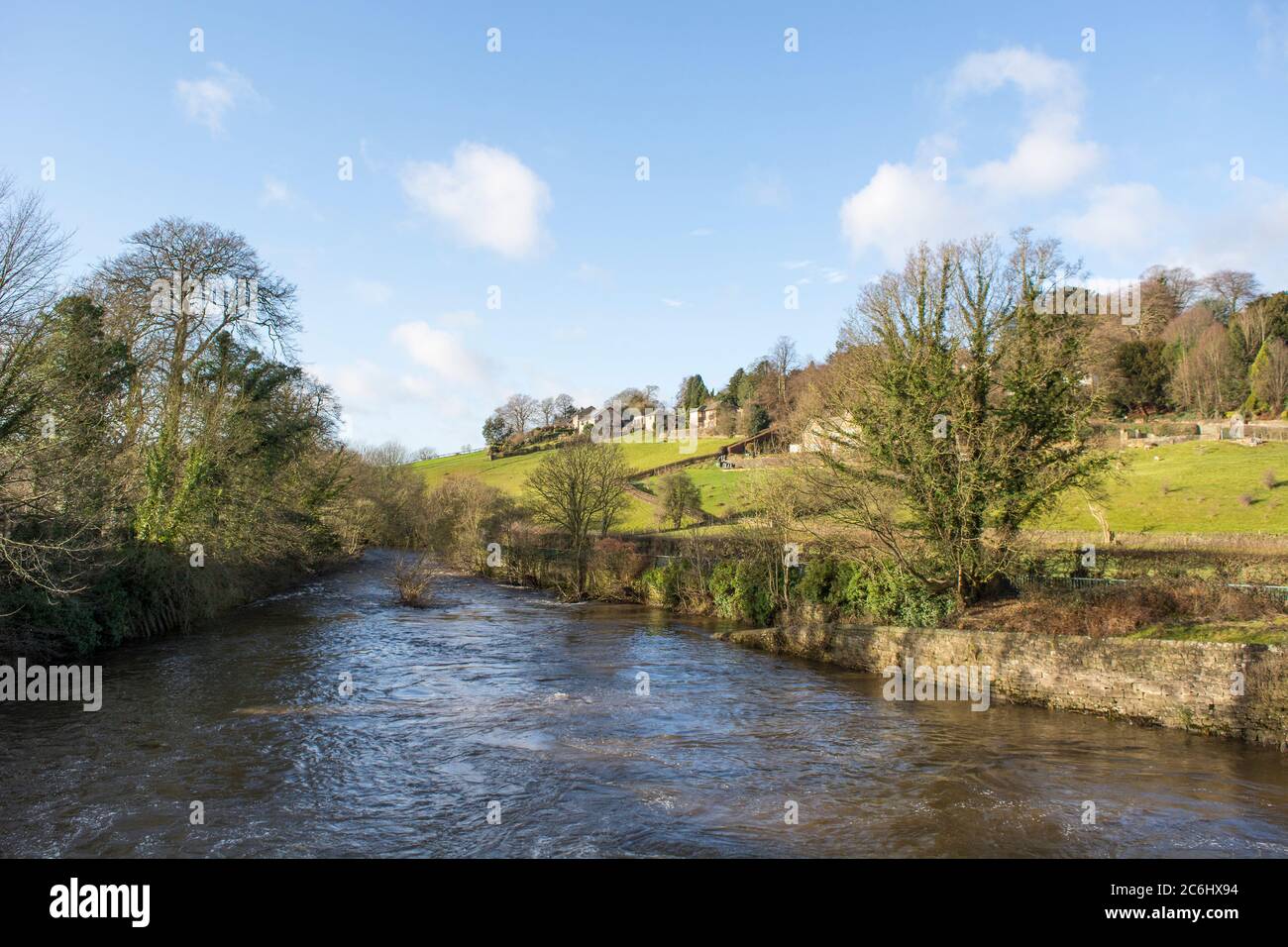 Rural homes in the Derbyshire landscape Stock Photo Alamy