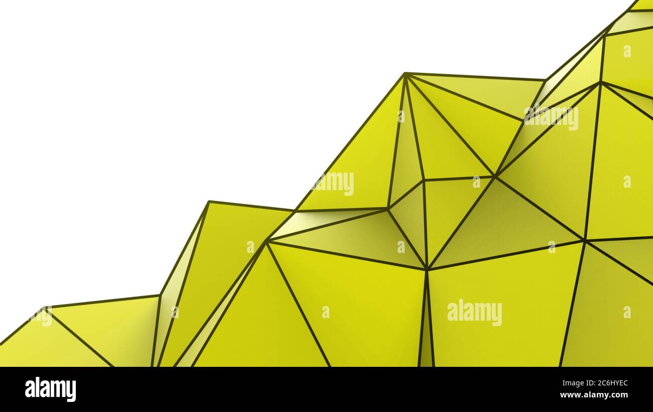 Yellow abstract modern crystal background. Polygon, Line, Triangle ...