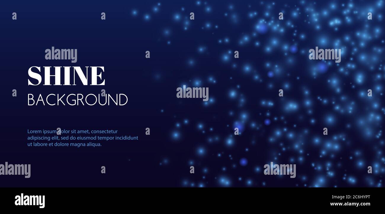 Abstract shine vector background. Blue glitter confetti on a dark backdrop Stock Vector