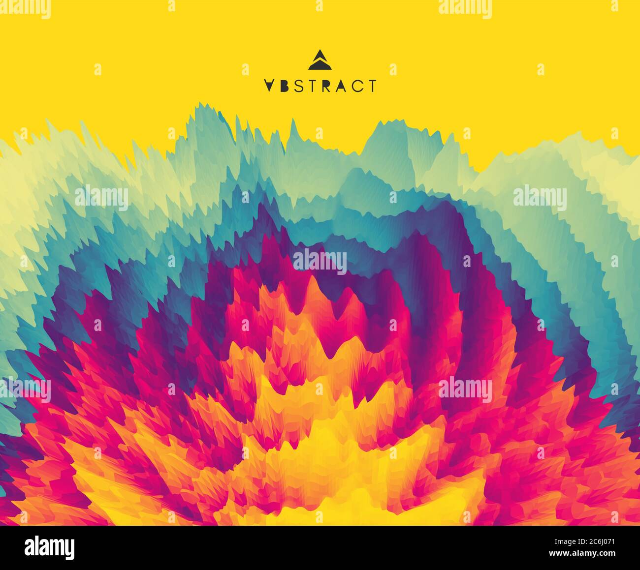 3D wavy background with ripple effect. Abstract vector illustration. Design template. Modern pattern. Stock Vector