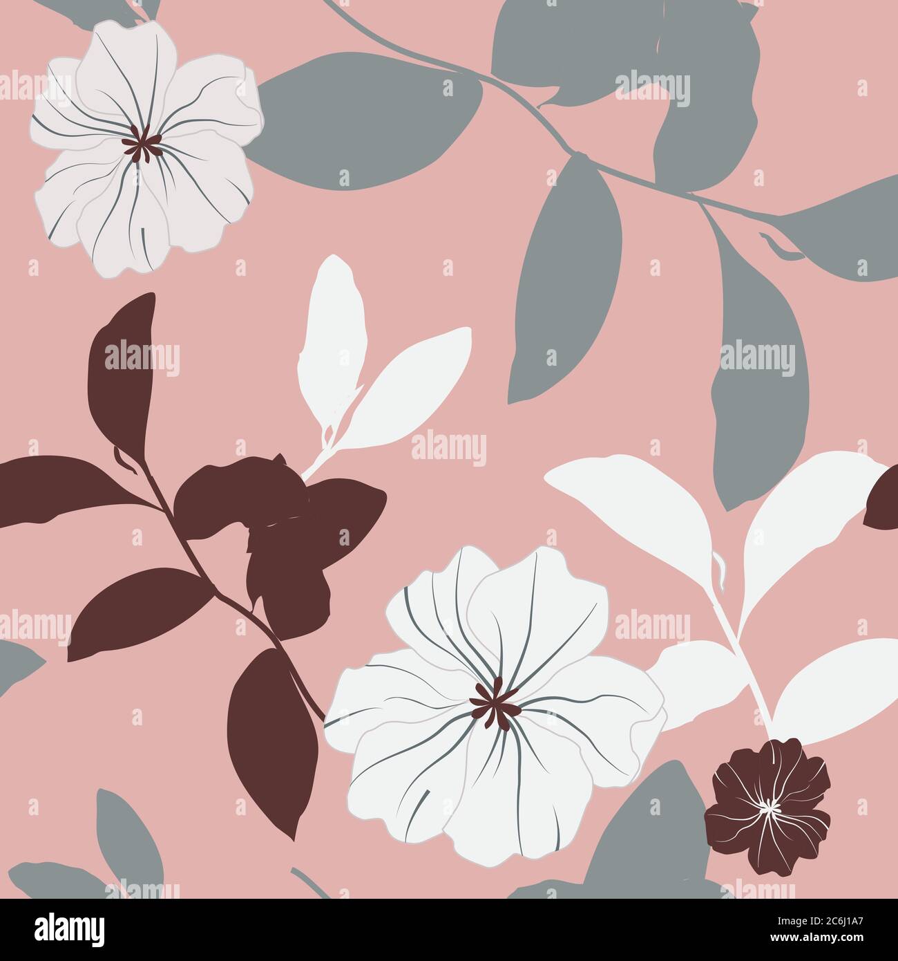 Floral vector seamless pattern design for wallpapers, textiles, wrapping papers, home decor, fashion, tiles, surface etc. Stock Vector