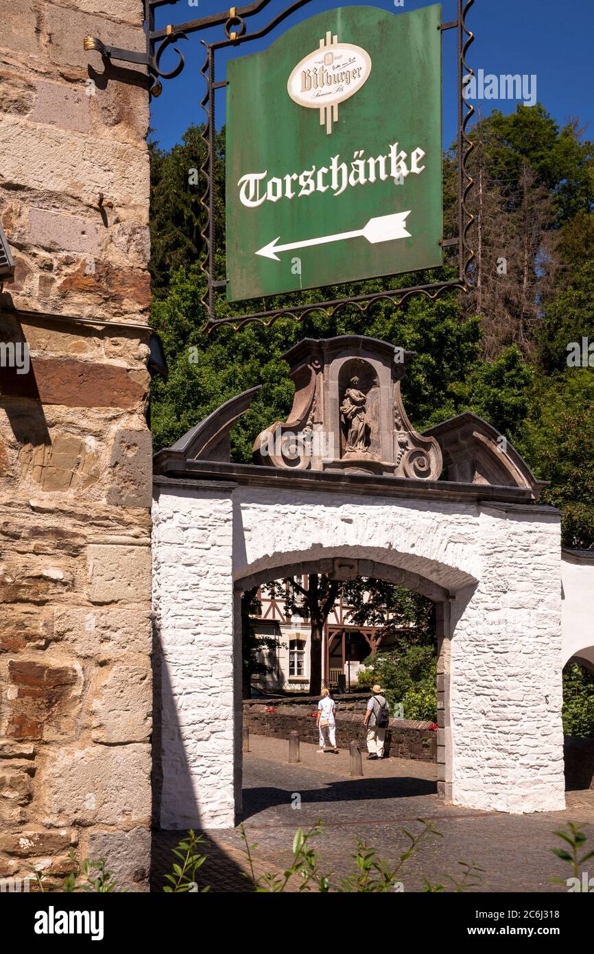 the gate of the former monastery at the Altenberg cathedral in Odenthal, Church of the former Cistercian abbey Altenberg, the Bergisches Land region, Stock Photo