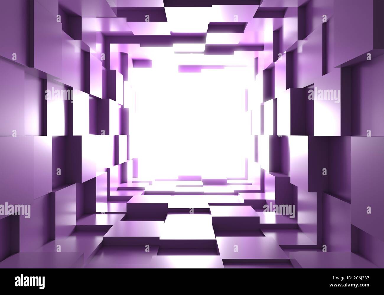 tunnel cube box background light 3D Stock Photo