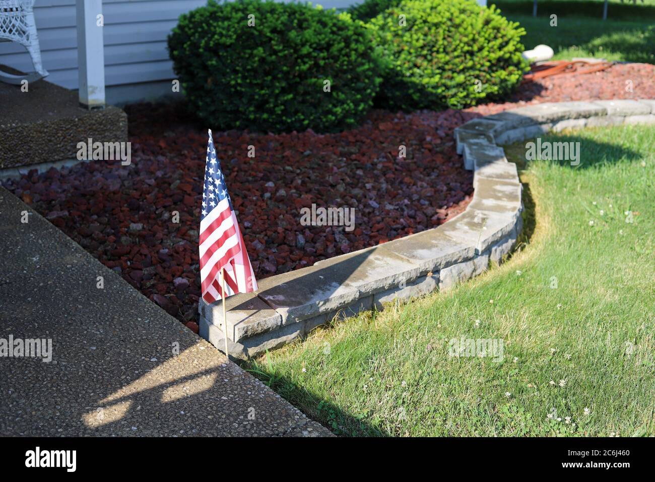 American flag outside home hires stock photography and images Alamy
