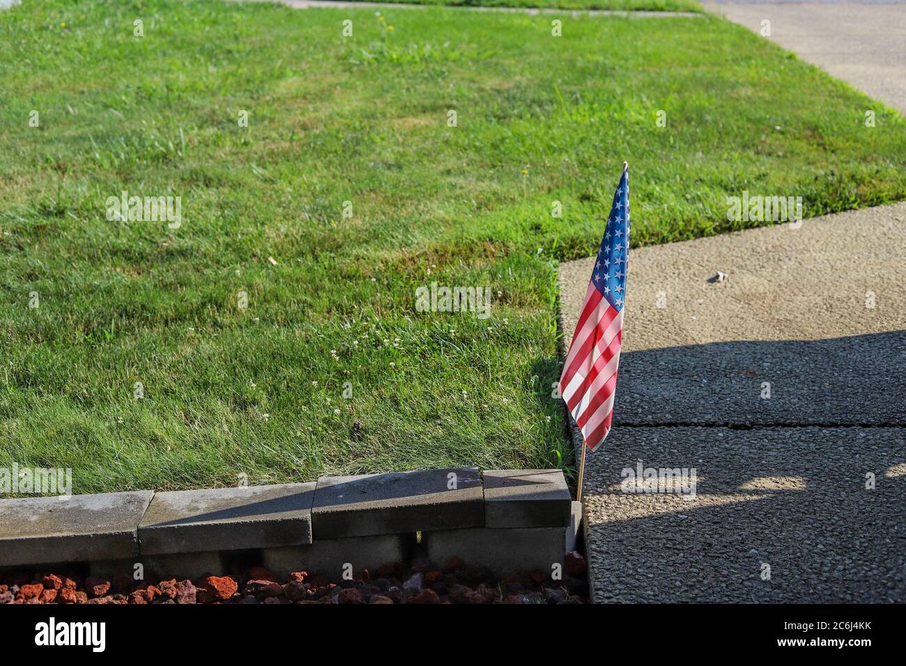 American flag outside home hires stock photography and images Alamy