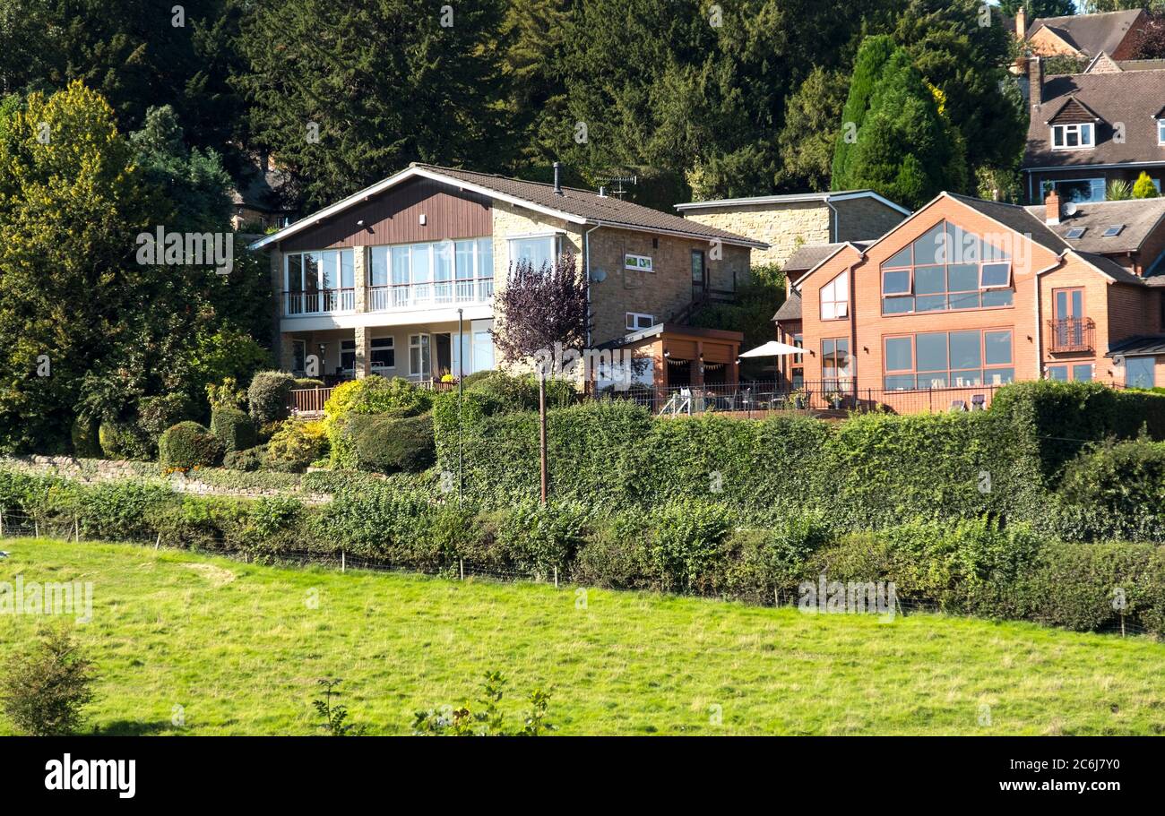 Rural homes in the Derbyshire landscape Stock Photo Alamy