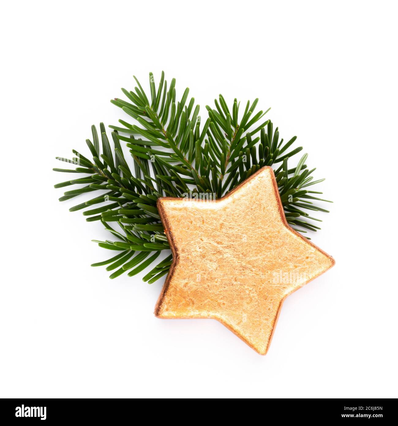 Pine cones and fir tree branch on a white background Stock Photo - Alamy