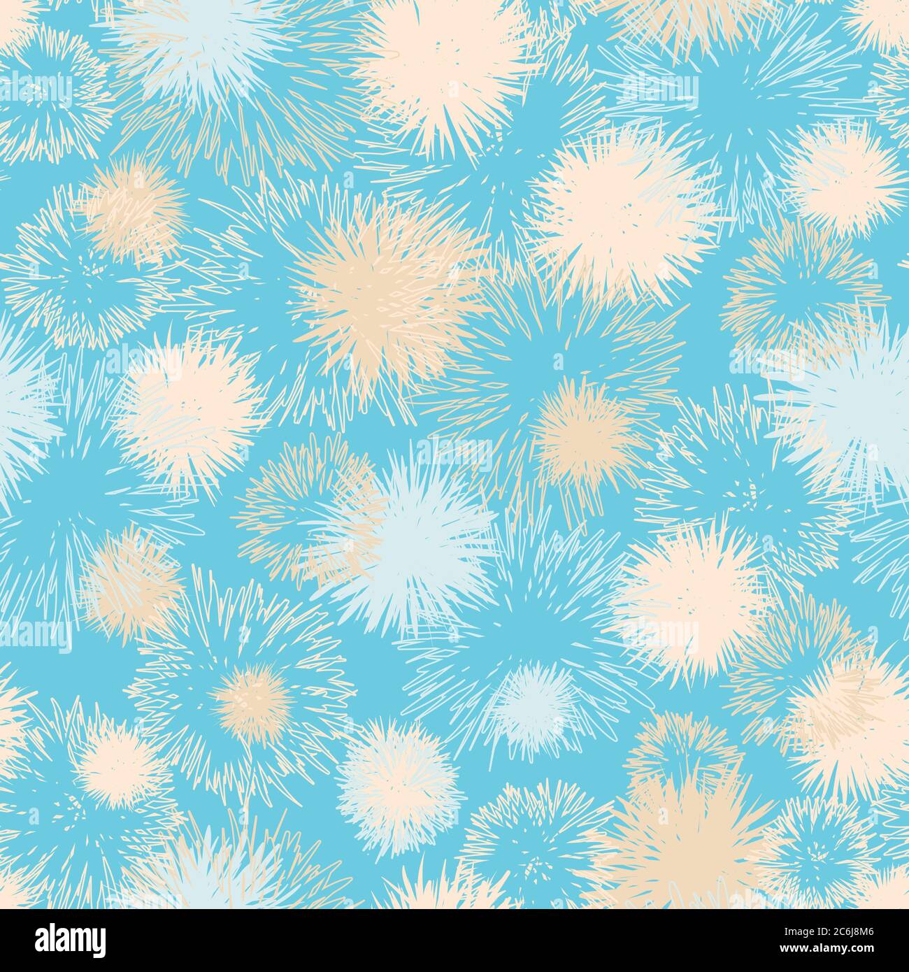 fluffy soft dandelions seamless vector pattern Stock Vector