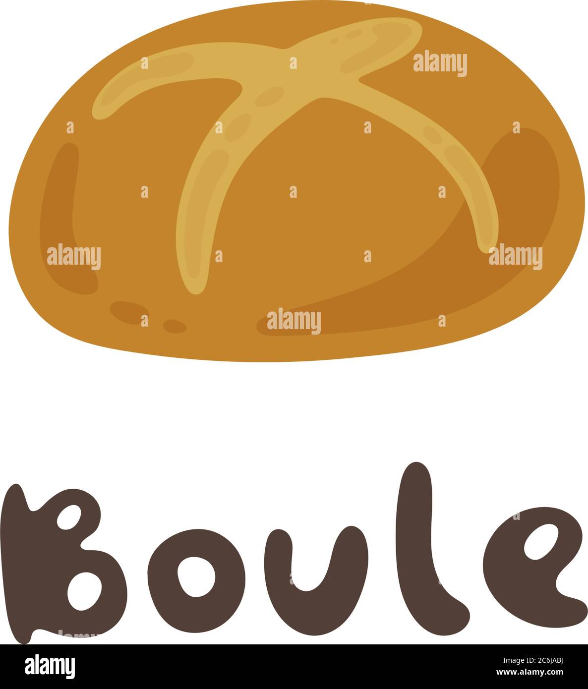 Boule bread vector clipart stock illustration. Cute yummy fresh food
