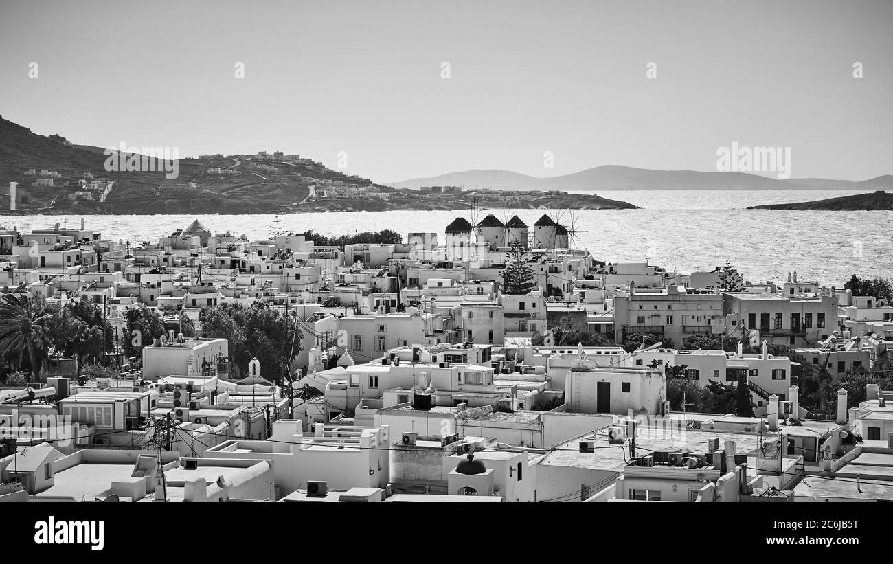 Mikonos aerial Black and White Stock Photos & Images Alamy
