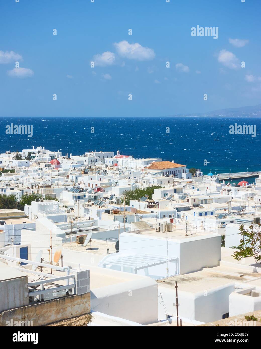 Mykonos town by the sea, Greece. Greek scenery Stock Photo