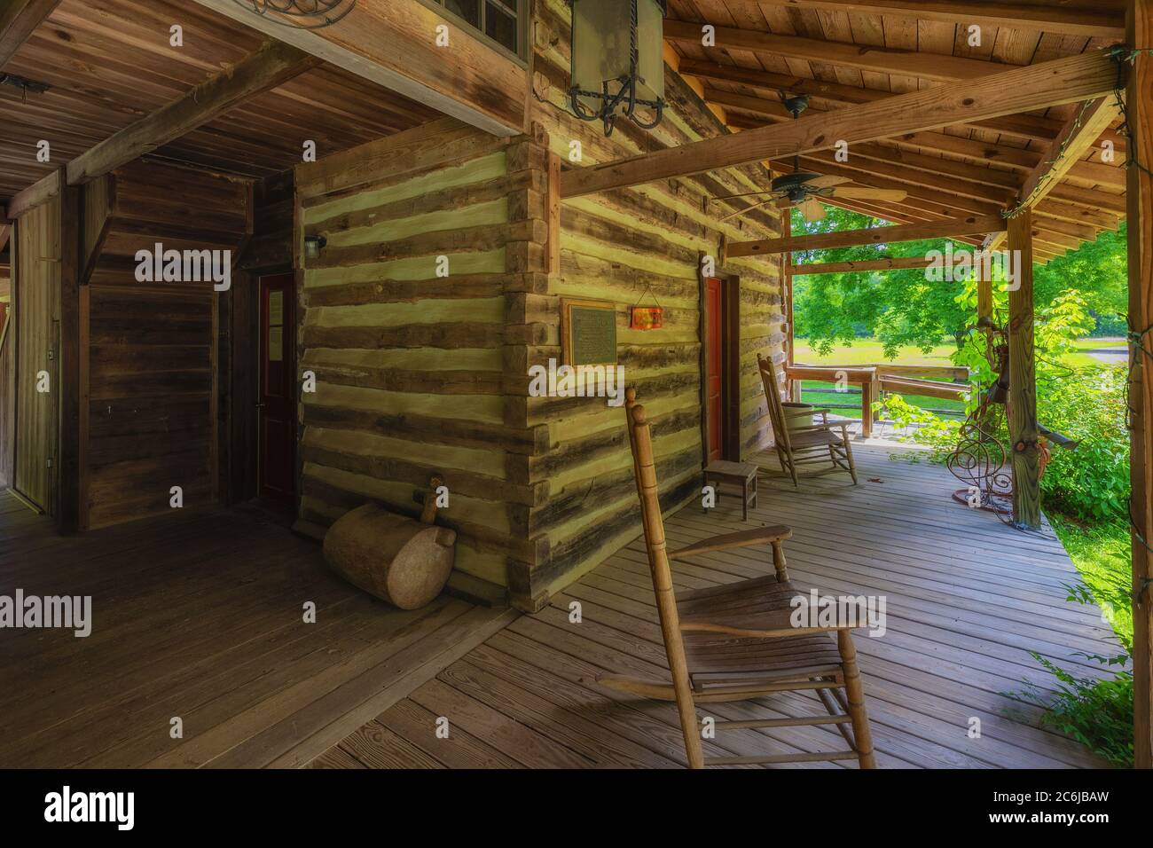 French Camp, Mississippi, USA June 18, 2020 Front porch of the