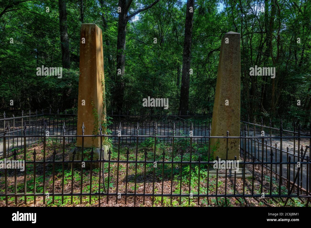 Natchez Trace Parkway, Mississippi, USA - June 18, 2020:  Cowles Mead Cemetery where Cowles Mead was buried during the Civil War along the Natchez Trac Stock Photo