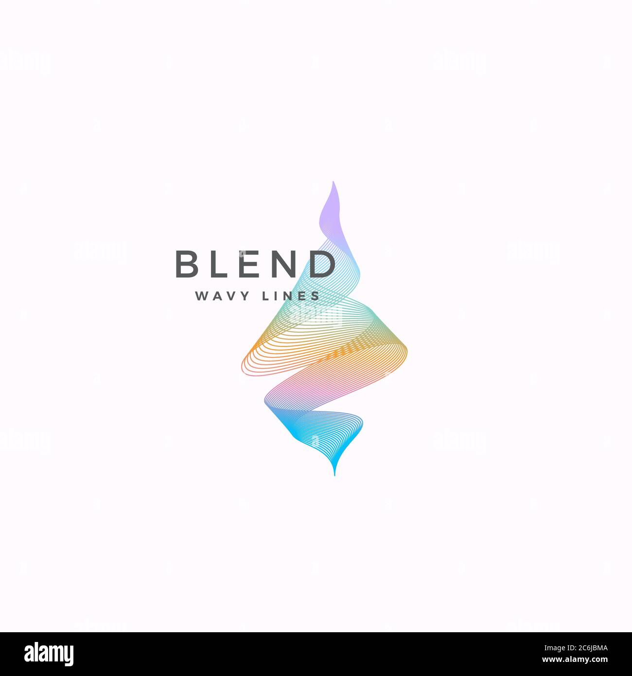 Abstract Vector Blend Wavy Logo Template. Elegant Curved Lines with ...