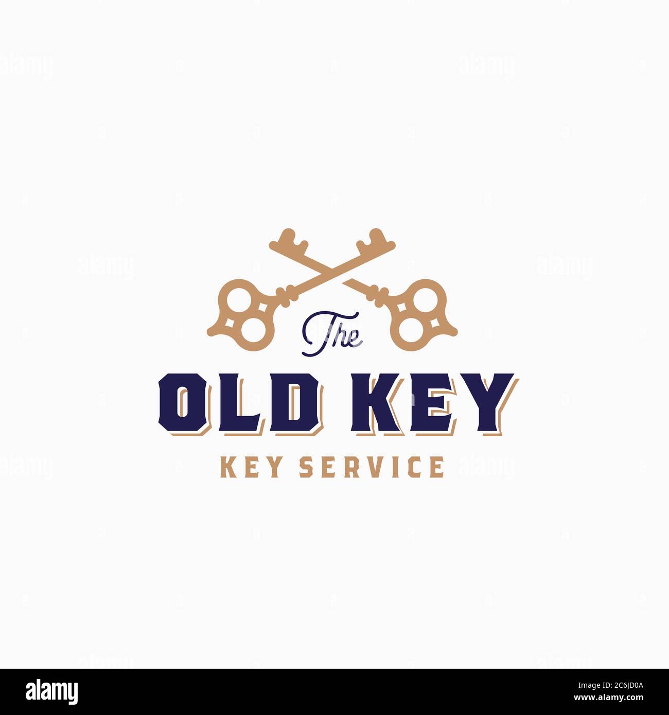 The Old Key Abstract Vector Sign, Symbol or Logo Template. Crossed Keys ...