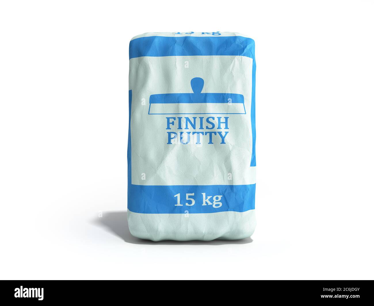 tile finish putty in the package ceramic glue 3d render on white Stock